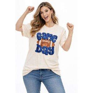 Women’s “Game Day” Graphic T-Shirt – Apricot – Size M – NWOT